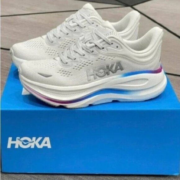 HOKA Women's Bondi 9 Running Shoes-Color: Ash Grey/White - Picture 6 of 6